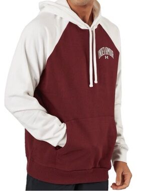Under Armour Unisex Maroon and White Raglan Pullover Hoodie